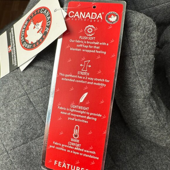 Canada Weathergear Men's Woolverton Fleece Quilted Shirt Jacket, Size M, Carbon - Picture 12 of 15